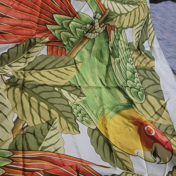 HERMES Hermes scarf/scarf Carre 90 Les Perroquets detail parrot bird - Picture 1 of 6